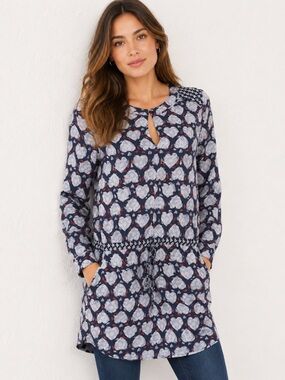 NWT White Stuff Suqi Heart Tunic Dress UK 8 US Small Tie Waist Pockets